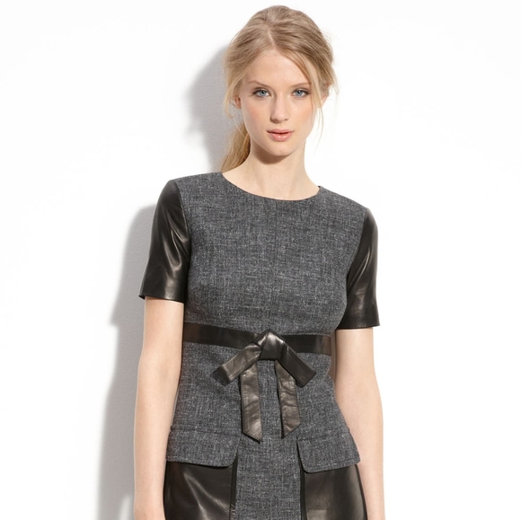 Robert Rodriguez tweed dress with leather trim - Picture 1 of 8